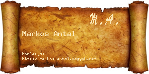 Markos Antal névjegykártya